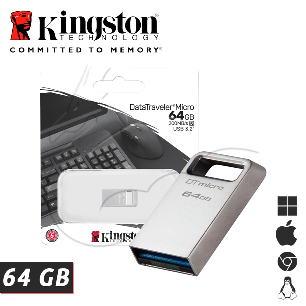 MEMORIA USB 64GB METAL 3.1 ULTRAPEQUEÑO KINGSTON