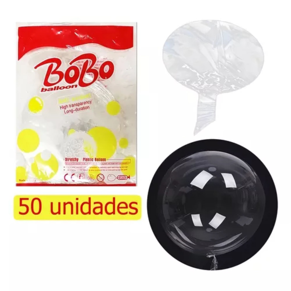 GLOBOS DE SILICONA TRANSPARENTE #20 50 UND