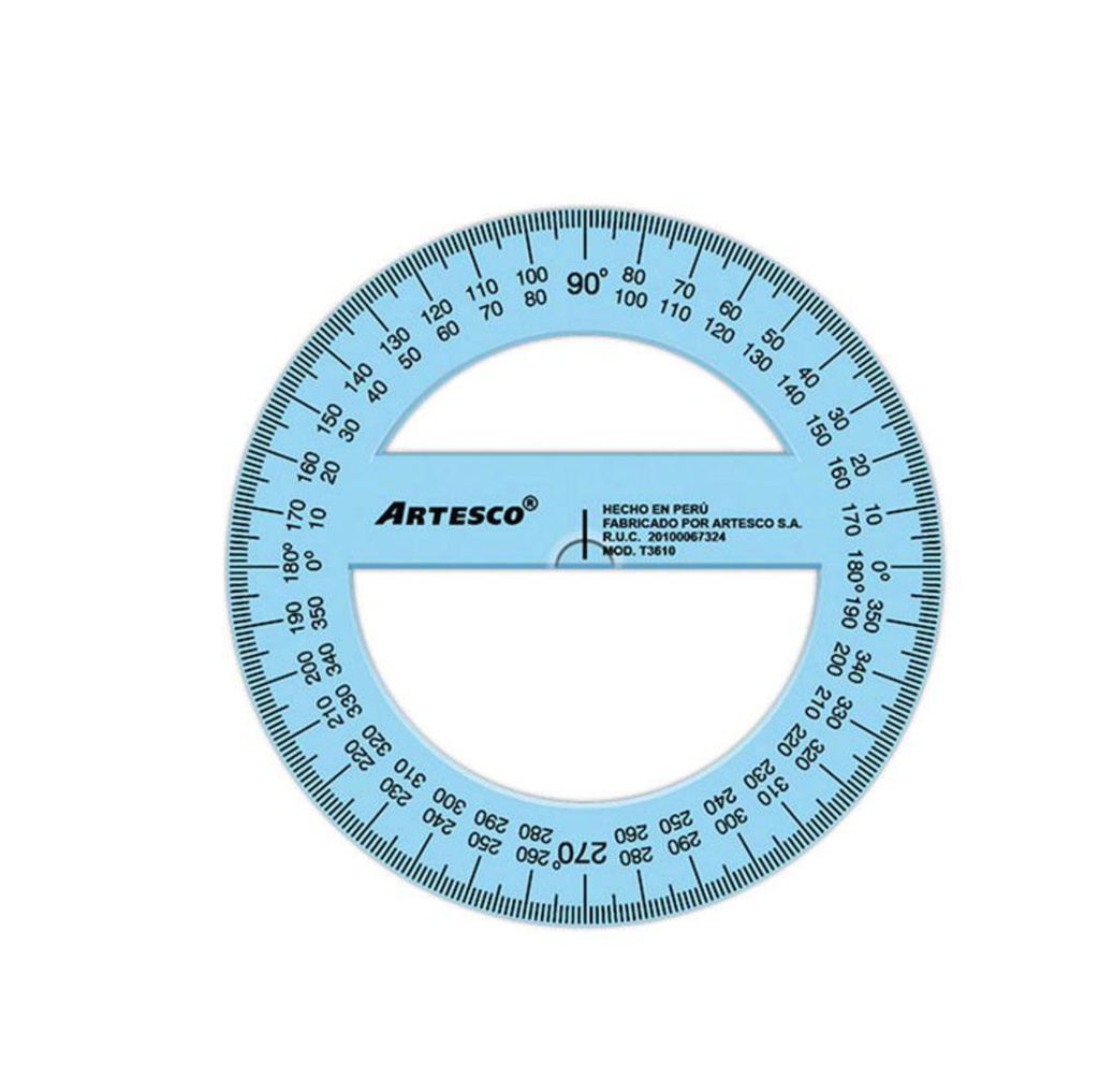 TRANSPORTADOR 360° 10 CM ARTESCO