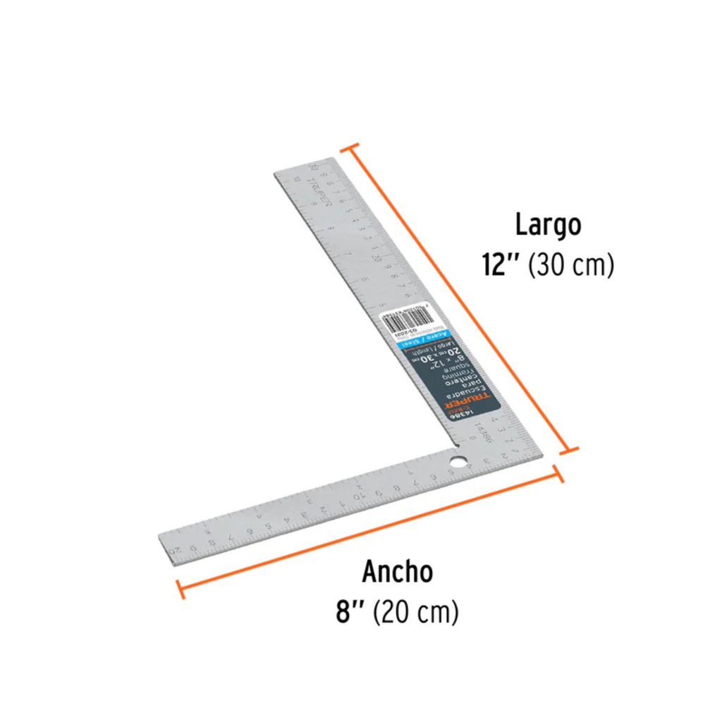 ESCUADRA PLANA 8"x12" TRUPER