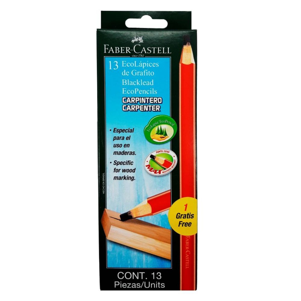 LAPIZ ECO CARPINTERO 2835E 13 UND FABER-CASTELL
