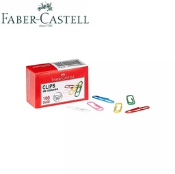 CLIPS PLASTIFICADO DE COLORES FABER CASTELL