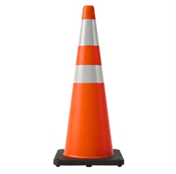 CONO NARANJA DE SEGURIDAD PVC BASE DE CAUCHO 36" 70 CM
